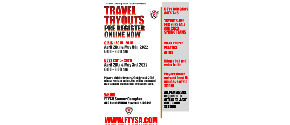 Travel and Elite team tryouts